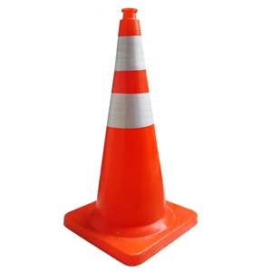 Traffic Cone Pembatas Jalan PLastik Mathes Dasar Orange 70 dan 75 cm